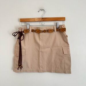 Cream Cargo Skirt